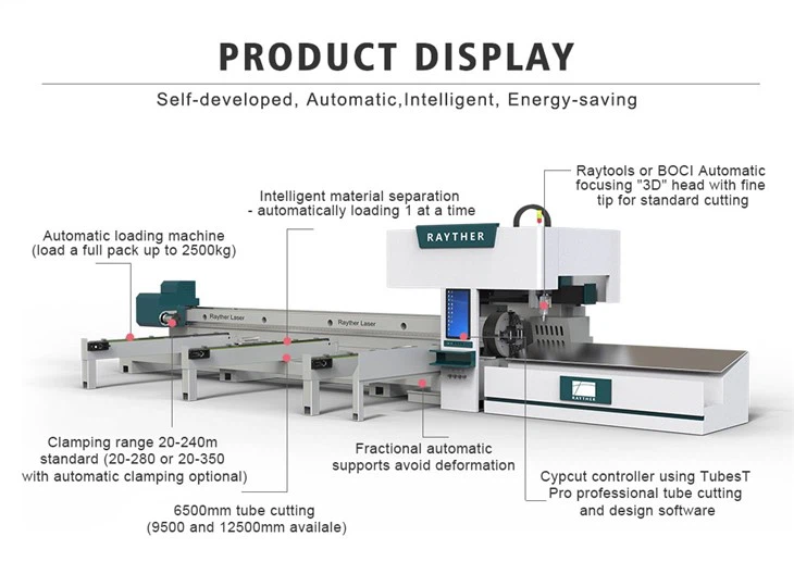 Rayther Automatic Loading Fiber Tube Laser Cutting Machine